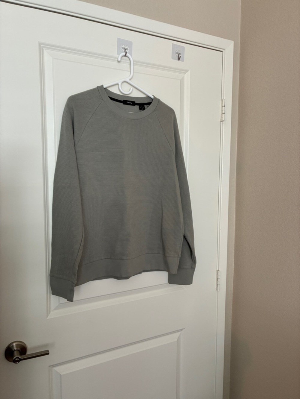 Theory Men's Ribbed Crewneck Sweatshirt - Light Green